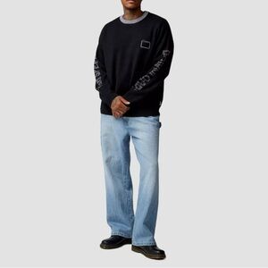 UO Downloads Graphic Crew Neck Sweater Men's Sz L